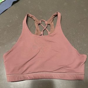 lulu high neck sports bra in purple